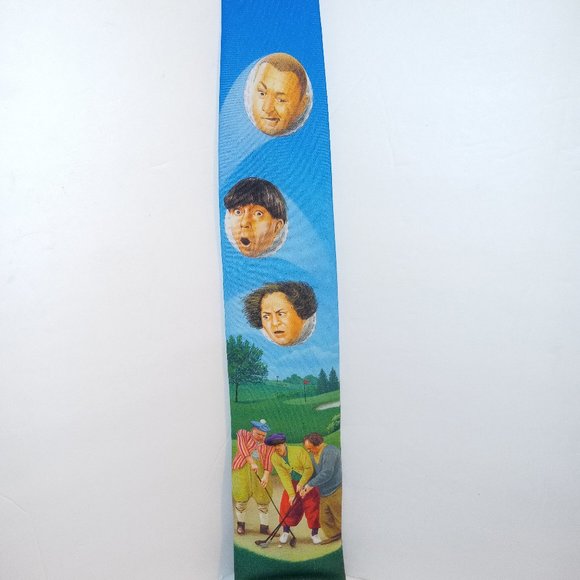 Ralph Marlin Three Stooges Golf Theme Tie - Picture 1 of 2